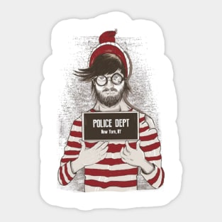 busted waldo Sticker